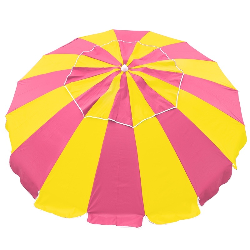 Carnivale Beach Umbrella - Huge 8ft Canopy - Pink / Yellow Panels ...